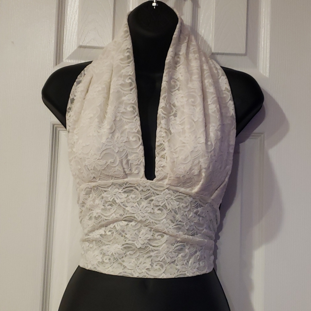Lace halter top